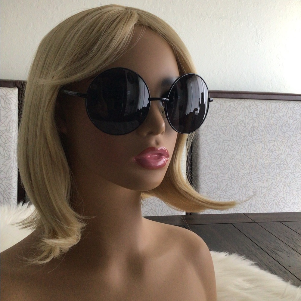Retro Stylish Black Round Sun glasses NWOT